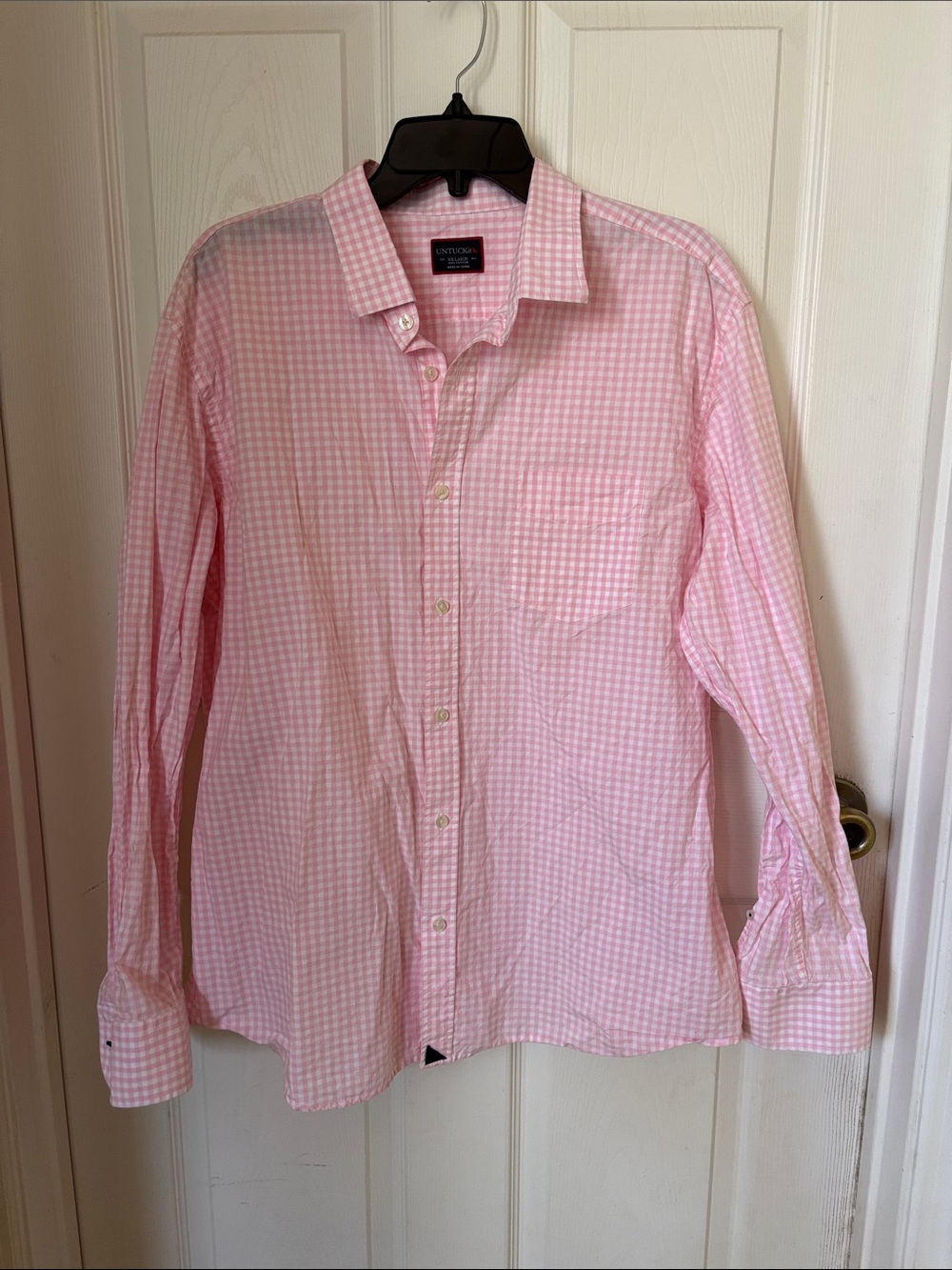 UNTUCKit Men’s Pink Gingham Button-Down Shirt